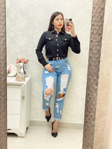 Blusa con botones marineros