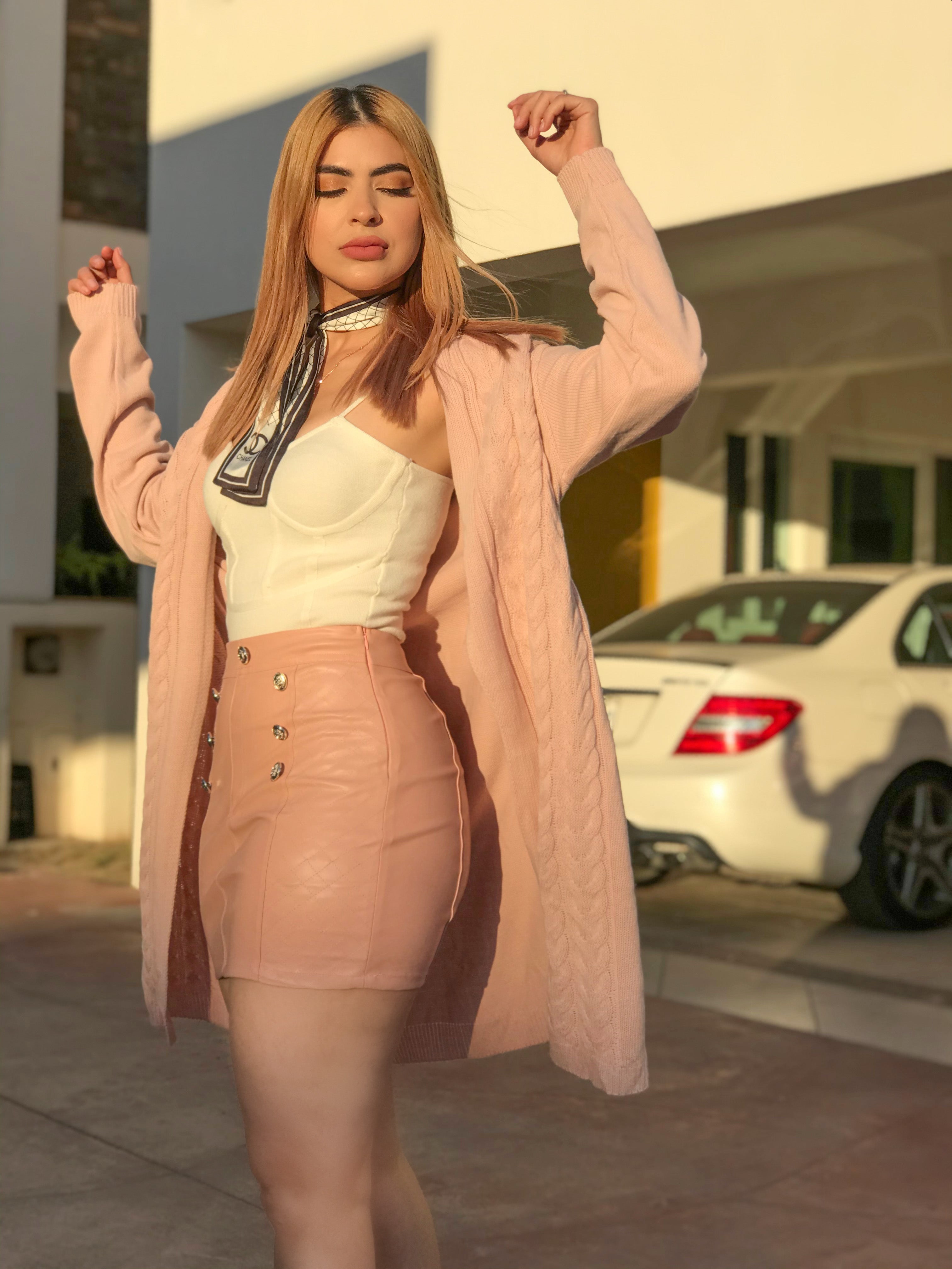 Cardigan rosa pastel