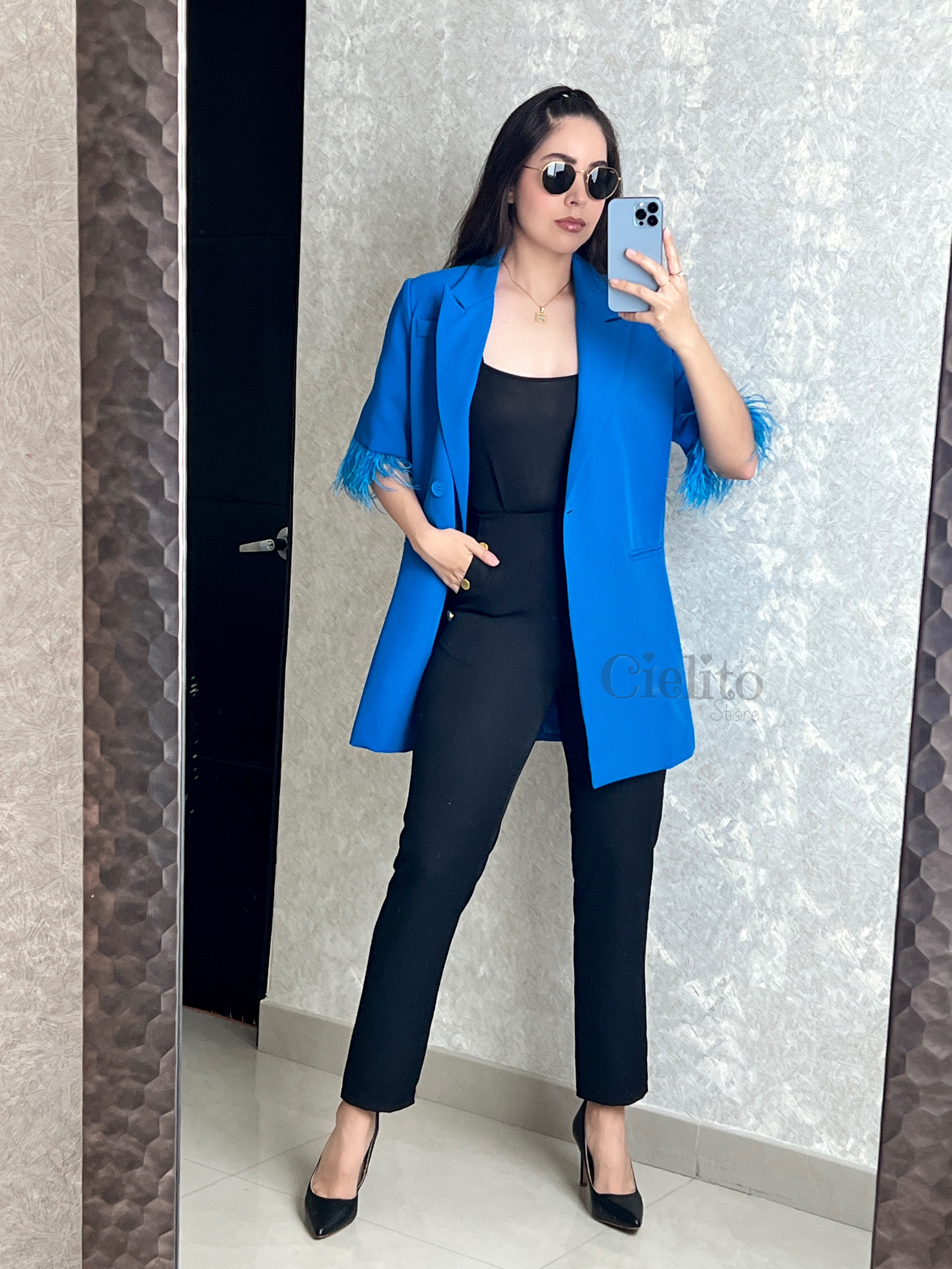 BLAZER AZUL CON PELUCHE