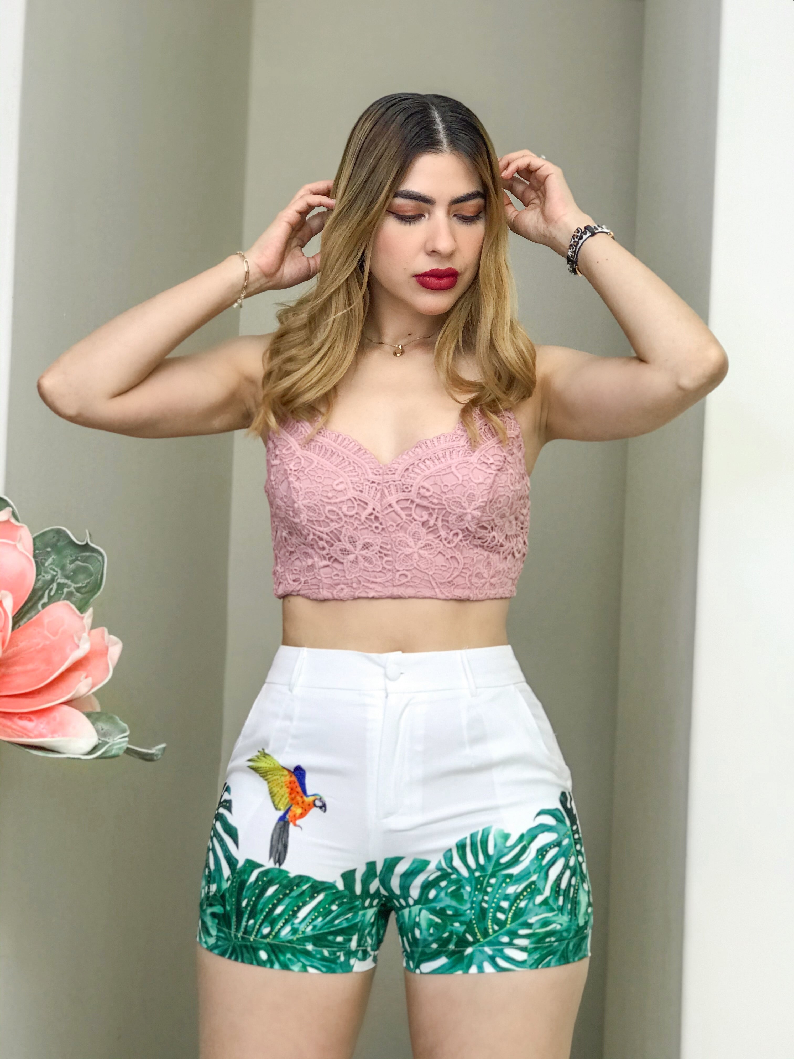 TROPICAL WHITE SHORT