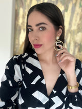 Aretes con perlas blancas