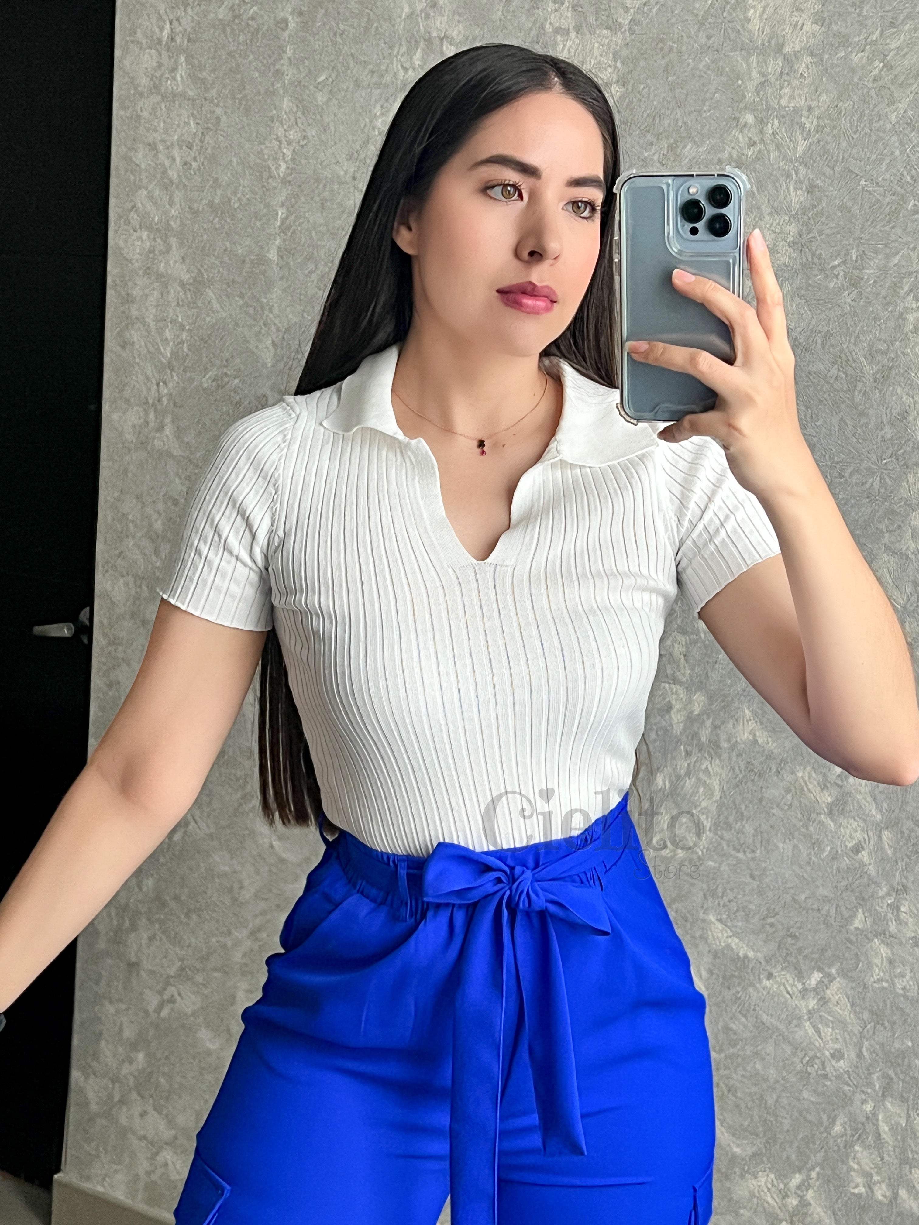 JOGGER AZUL CON LISTÓN