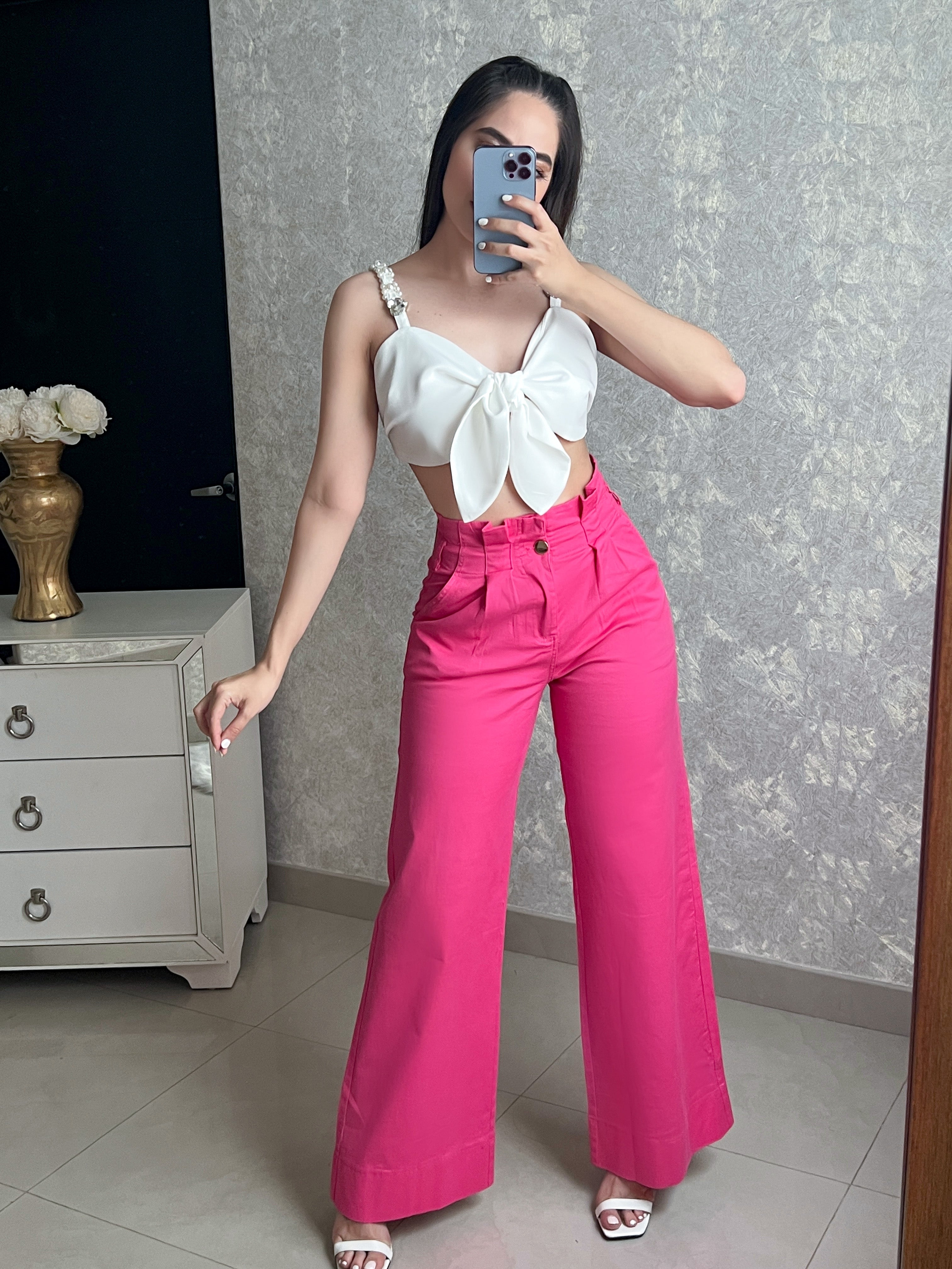 PANTALÓN TIRO ALTO ROSA
