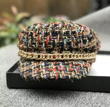 BOINA CON CADENA NEGRA TWEED