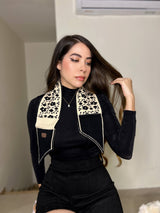 Bufanda flores negras