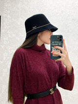 SOMBRERO DE LANA SUAVE NEGRO