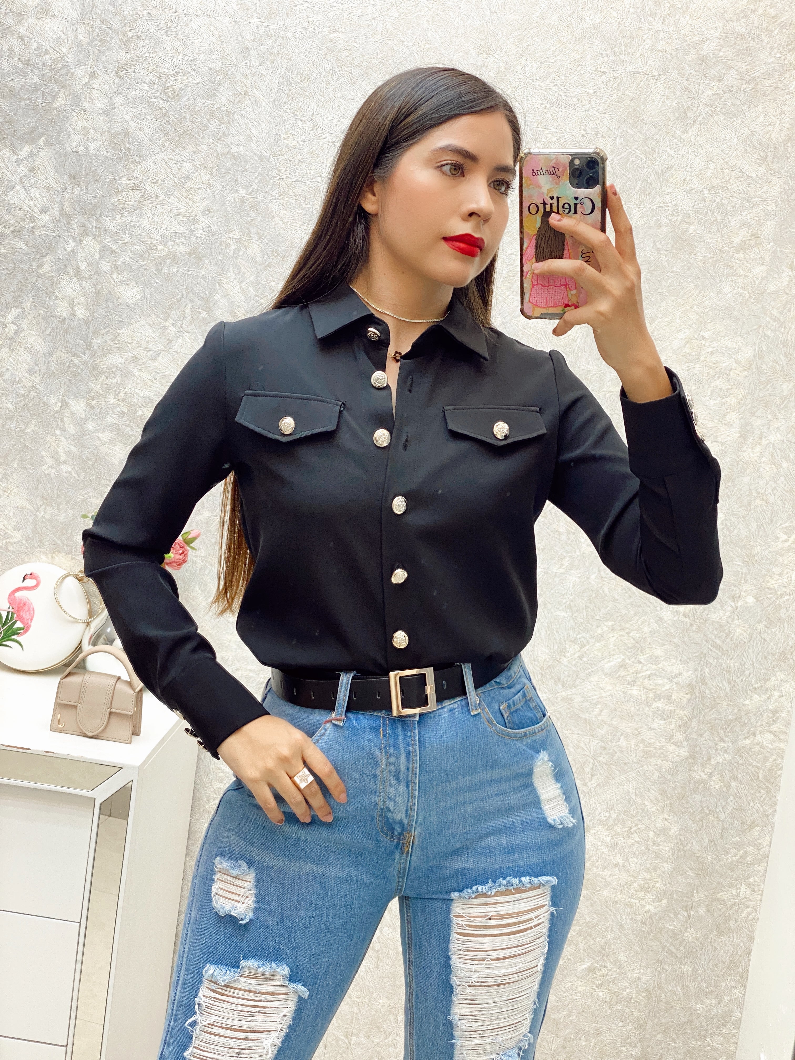 Blusa con botones marineros