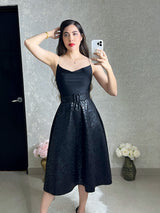 BLUSA NEGRA LISTÓN CON PEDRERÍA