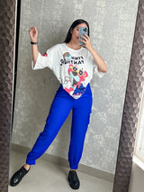 JOGGER AZUL CON LISTÓN