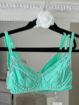 Bralette azul agua diamante