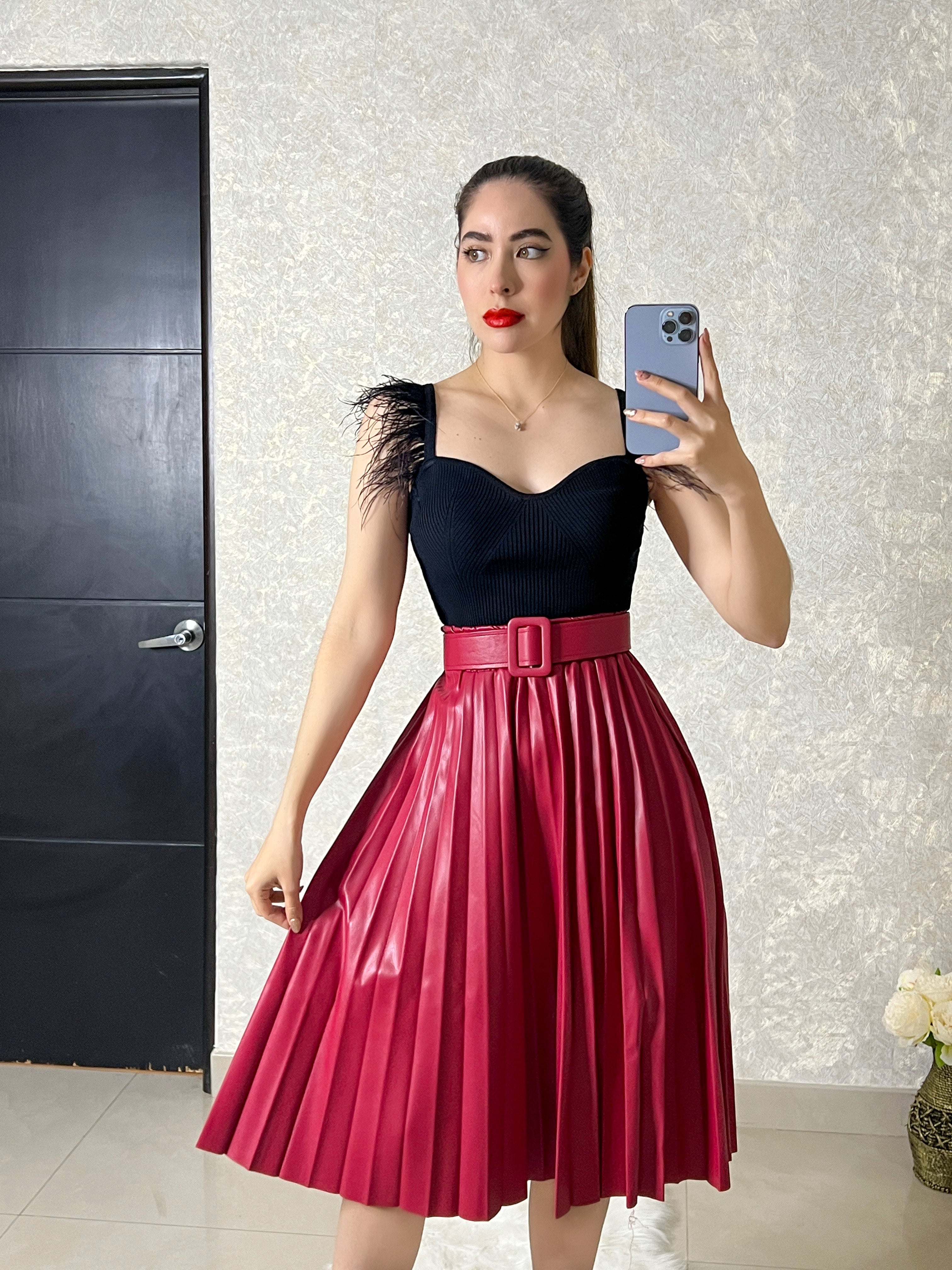 FALDA VINIPIEL TINTA