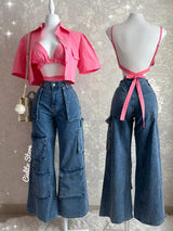 PANTALÓN CARGO MEZCLILLA