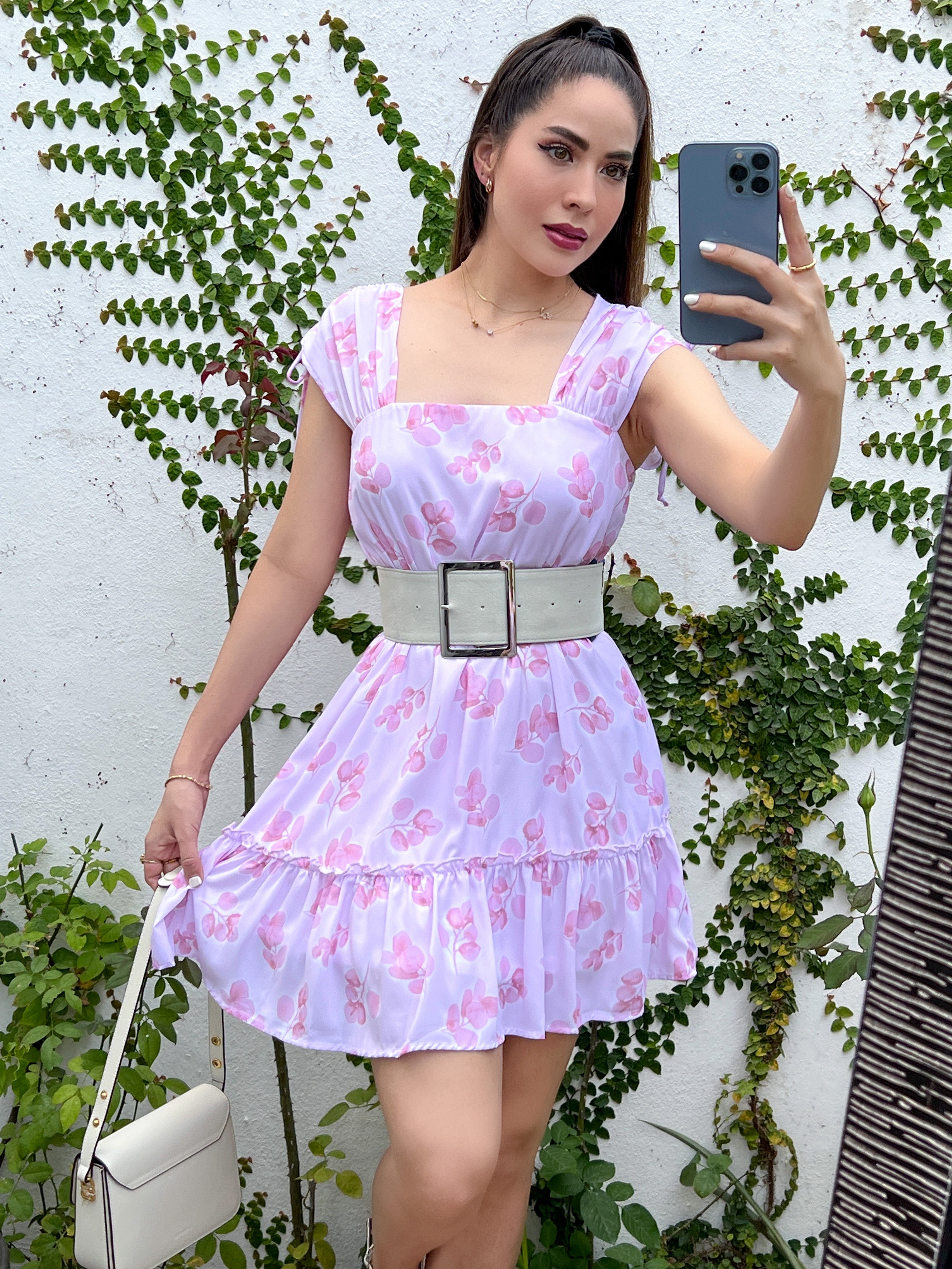 VESTIDO ROSA CON TIRANTES