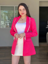 BLAZER ROSA CON PERLAS