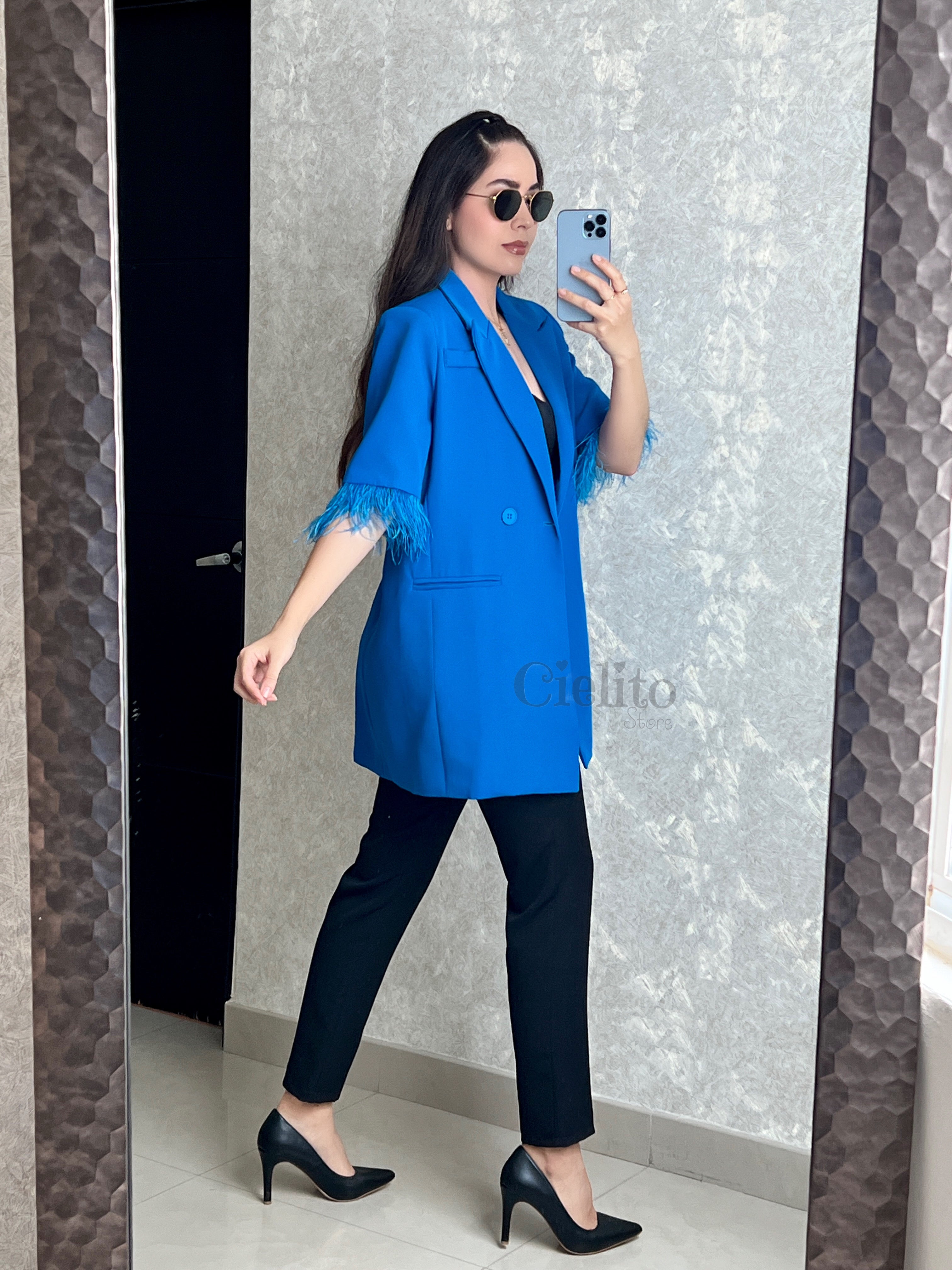 BLAZER AZUL CON PELUCHE