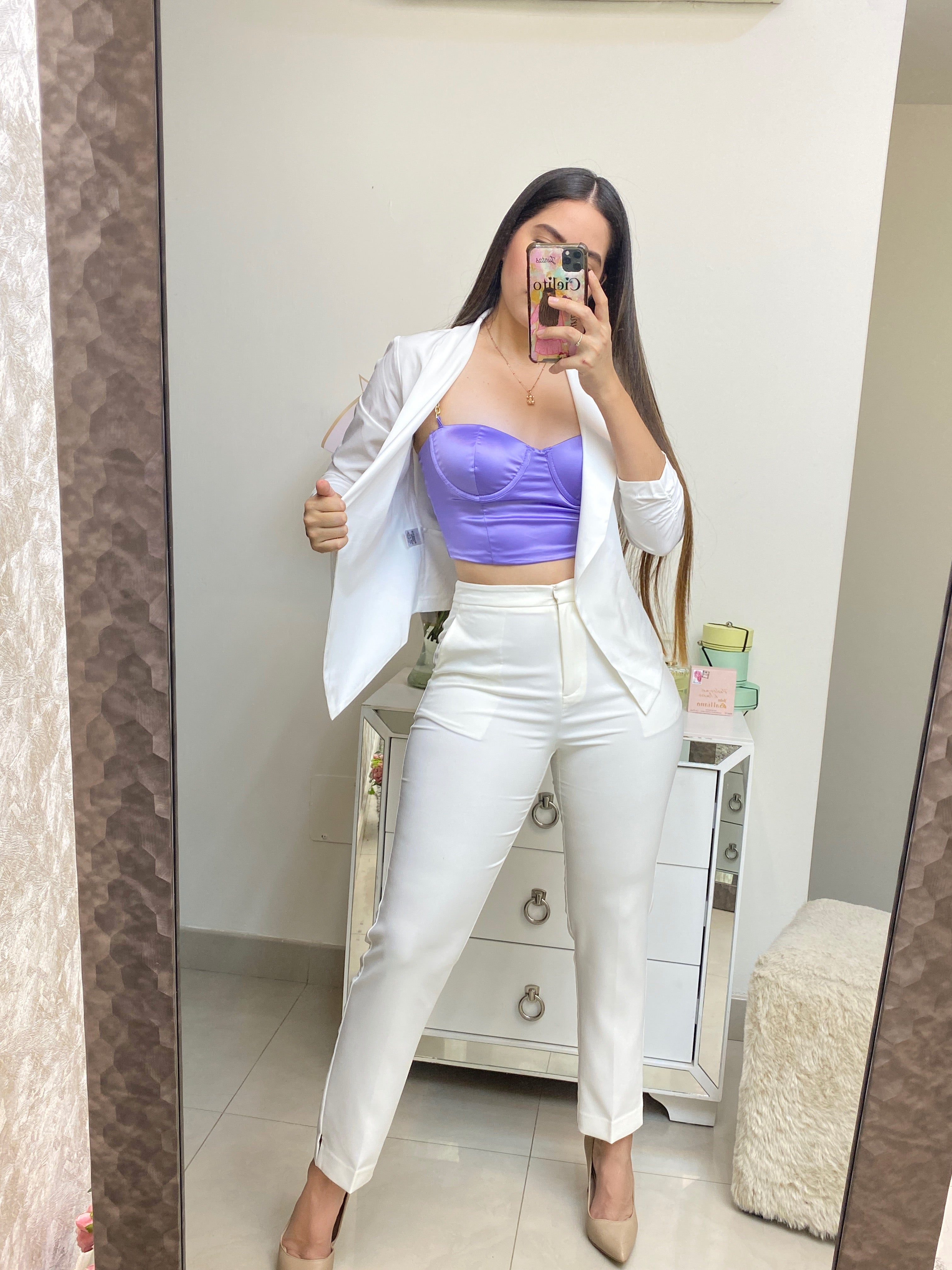 Pantalón blanco sastre básico