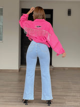 Pantalón mezclilla con piedritas