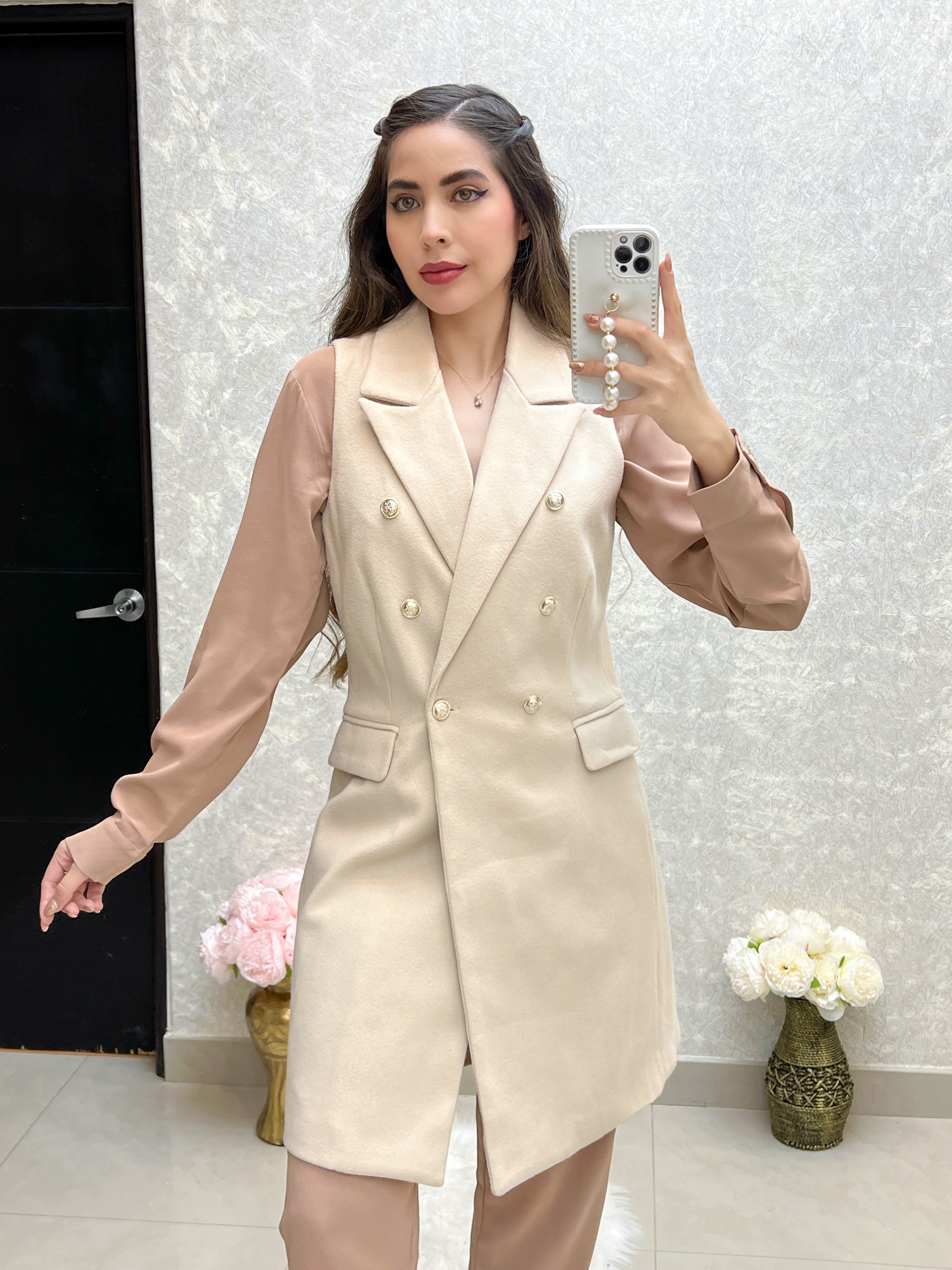 GABARDINA CHALECO HUESO