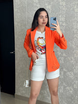 BLAZER NARANJA CON BOTÓN