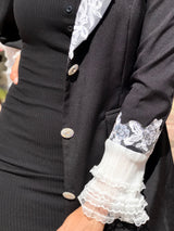 Vestido gabardina con encaje